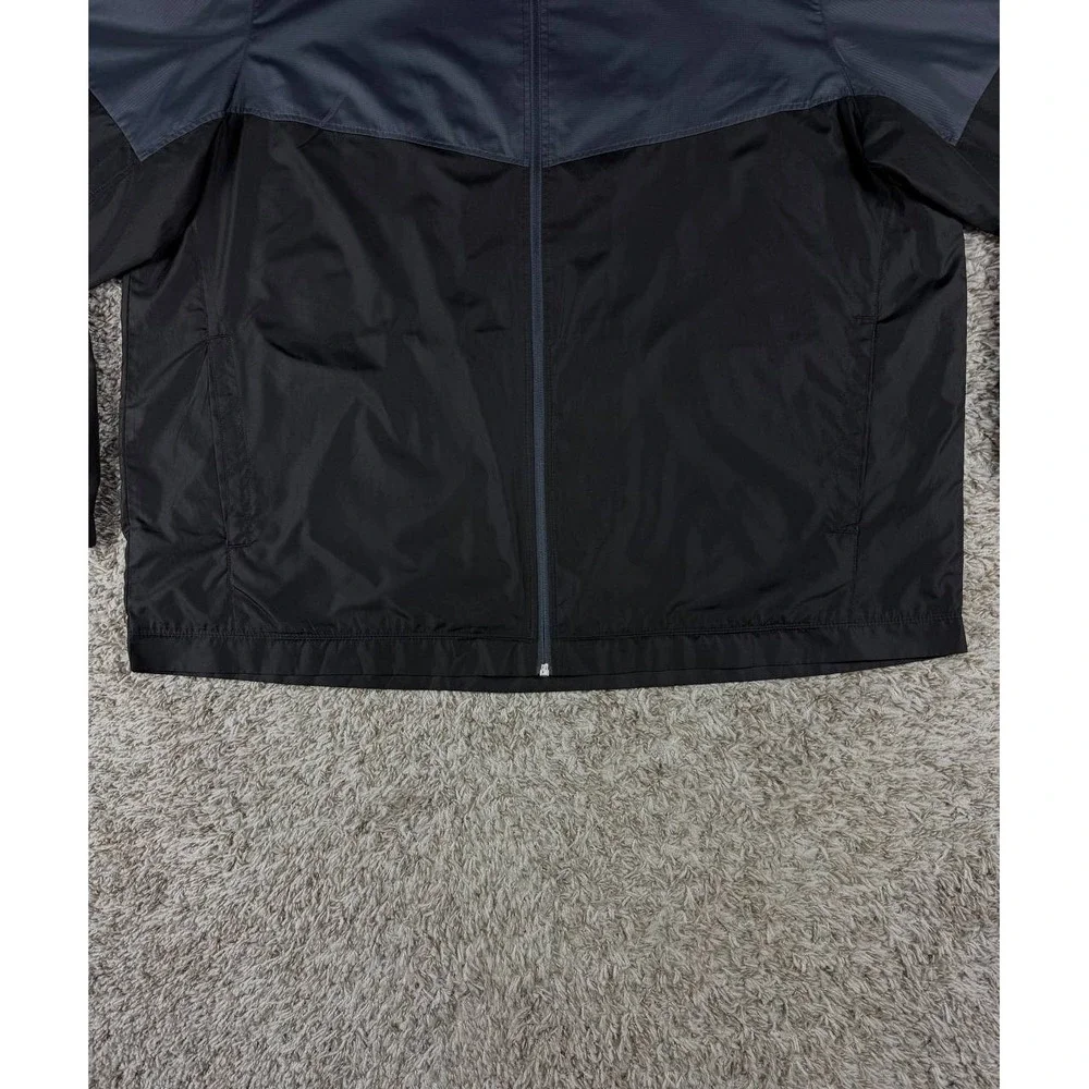 Starter Men's 2XL Black Gray Colorblock Windbreaker Jacket Full Zip Mesh Lined